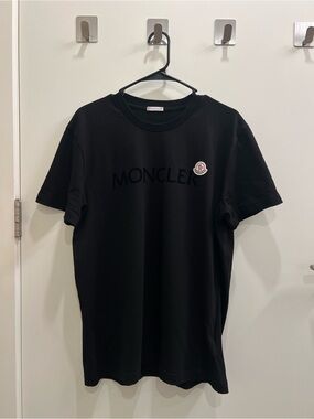 Moncler flocked logo cotton t-shirt M